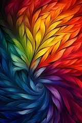 A rainbow-colored gradient arranged in a spiral pattern