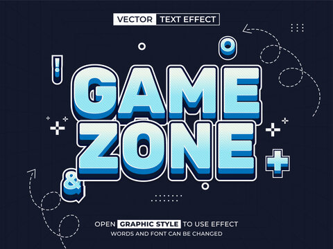 game zone editable text, font effect, 3d text for title