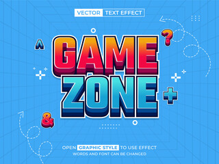 game zone editable text, font effect, 3d text for title