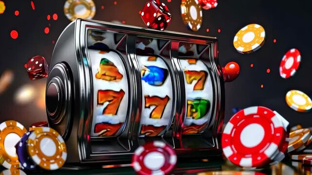 Slot machine wins the jackpot 777 in casino