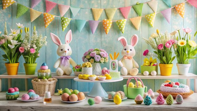 Easter Bunny Party decorations design layout inspiration
