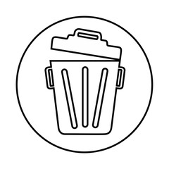 Bin, rubbish can icon. Trash can illustration. Web icon, delete button. Delete symbol flat style computer on  transparent background
