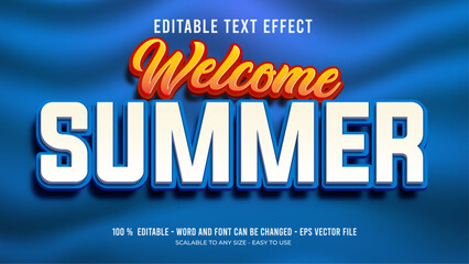 welcome summer editable text effect