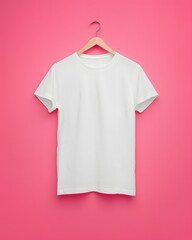 Hung white t-shirt mockup