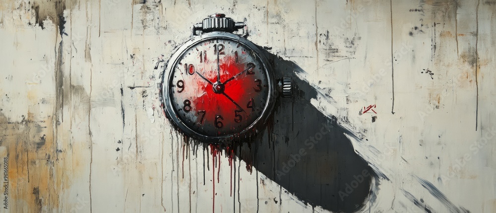 Wall mural Crimson Countdown, Stopwatch