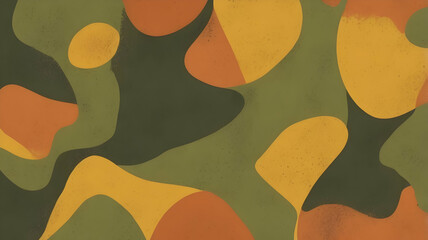 Rough texture background merging different colors and shapes, Forest Green, Copper, Cream