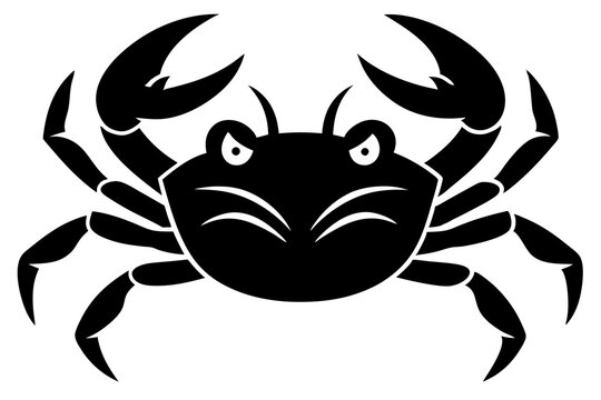 recommend clip art: Angry Crab Silhouette, Marine Life Vector Illustration, Animal Clipart, Wildlife Illustration