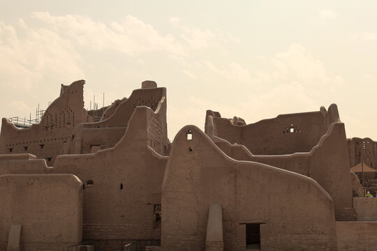 Riyadh Saudi Arabia Mar 11 2023: Al Diriyah old capital . Diriyah ruins - Saudi culture. National day