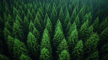 Lush green coniferous forest in the early morning light, showcasing dense tree canopy and natural beauty of the Pacific Northwest region
