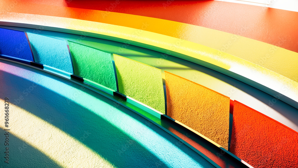 Poster abstract design with gradient colored shapes