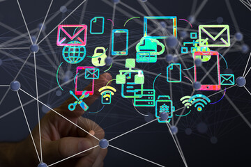 conference Digital Network and data concept 3d