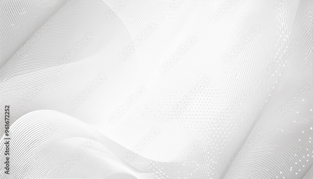 Poster abstract grey background poster with dynamic waves. technology network. particle mist network cyber 