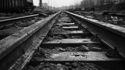 Elevated Perspective of Abandoned Train Track