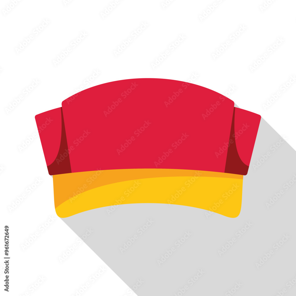 Poster red and yellow double ribbon banner is extending horizontally with space for text or design