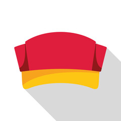 Red and yellow double ribbon banner is extending horizontally with space for text or design