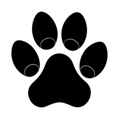 Paw Print line art silhouette