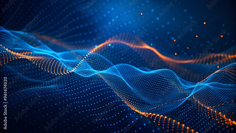 Aufkleber abstract minimal curvy wavy networking background, minimal background style, colorful modern lines b