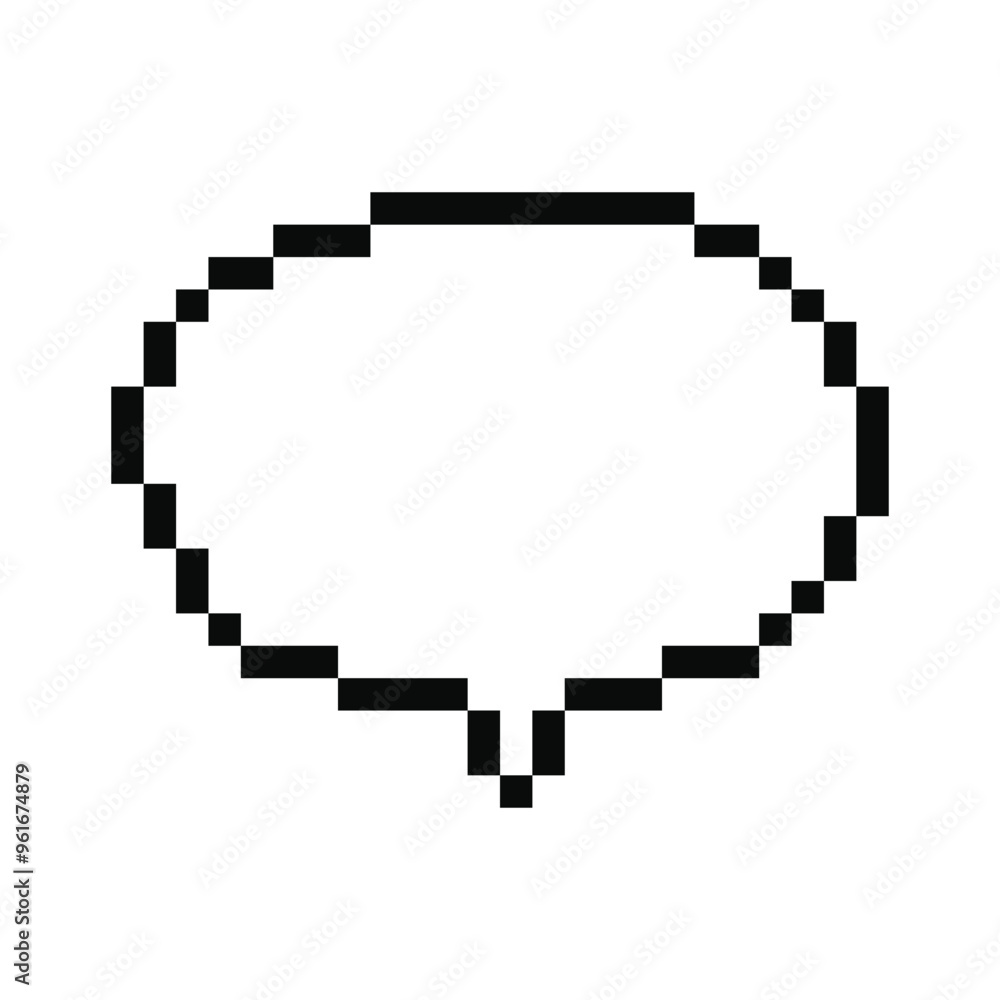 Poster pixel oval speech bubble isolated on transparent background. text box for chats and games. vector il