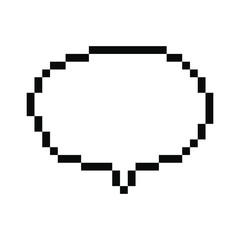 Pixel oval speech bubble isolated on transparent background. Text box for chats and games. Vector illustration in 8 bit art style