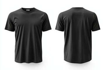 Naklejka premium Black Tshirt Mockup Front and Back Isolated created with Generative AI