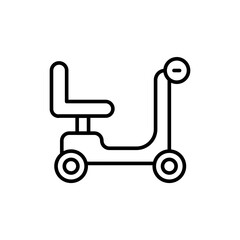 Mobility scooter outline icons, minimalist vector illustration ,simple transparent graphic element .Isolated on white background