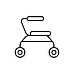 Mobility aid outline icons, minimalist vector illustration ,simple transparent graphic element .Isolated on white background