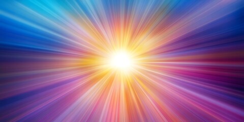 Obraz premium Abstract sunburst PINK, YELLOW AND BLUE colorful background