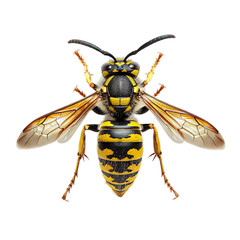 Close-up of a Wasp with Black and Yellow Stripes