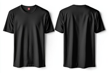 Naklejka premium Black Tshirt Mockup Front and Back Isolated created with Generative AI