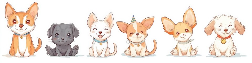 Fototapeta premium Birthday Pets: Adorable Dog and Cat Team Celebrating with Cuteness