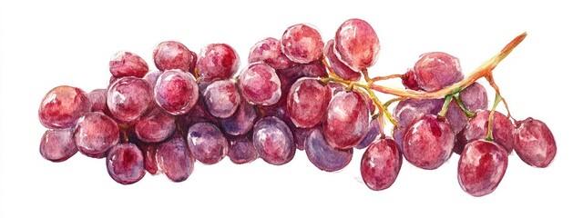 Obraz premium Vibrant Watercolor Grapes: A Stunning Still Life Illustration of Fresh Produce