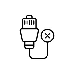 Network problem outline icons, minimalist vector illustration ,simple transparent graphic element .Isolated on white background