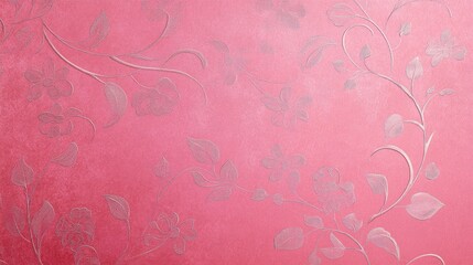 Obraz premium Elegant pink background with a delicate floral pattern, adding a touch of sophistication and romance