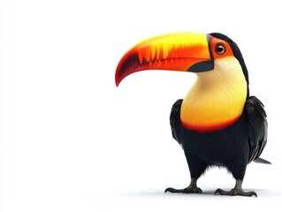 Naklejka premium Toco toucan bird standing with big beak