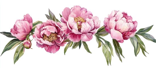 Stunning Watercolor Peonies: A Floral Artwork Celebrating Nature's Beauty