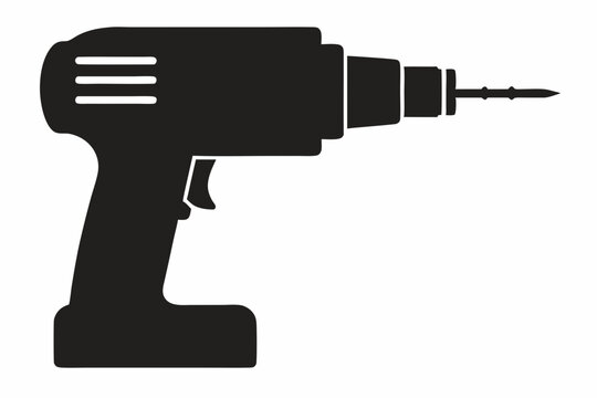 black drill tool on white background clip art preview