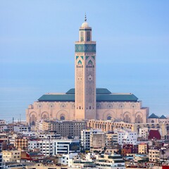 Landmarks of Morocco. Mosque in Casablanca, Morocco