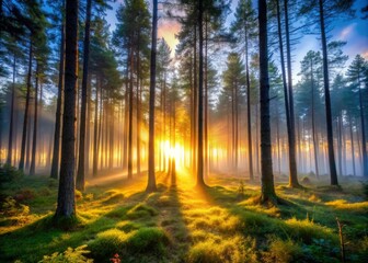 Fototapeta premium flickering forest dawns