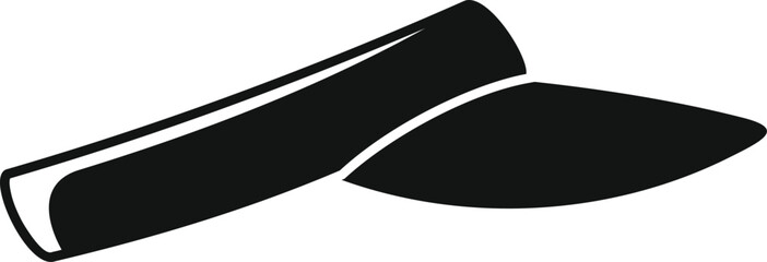 Simple vector icon of a sun visor, a classic summer hat for outdoor activities, providing shade from the sun