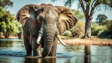 Fototapeta premium Photo of African Elephant in Africa, Botswana. Wildlife photography 