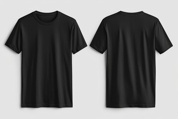 Black Tshirt Mockup Front and Back Isolated created with Generative AI