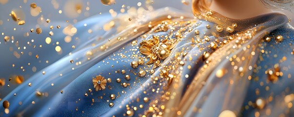 Abstract Gold and Blue Texture.