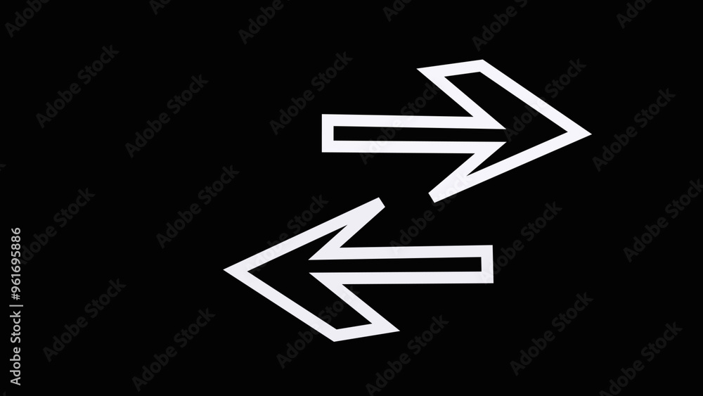 Poster transfer arrows design concept. two arrows with different directions left and right. 3d vector illus