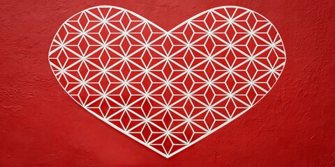 Fototapeta premium geometric heart pattern stenciling