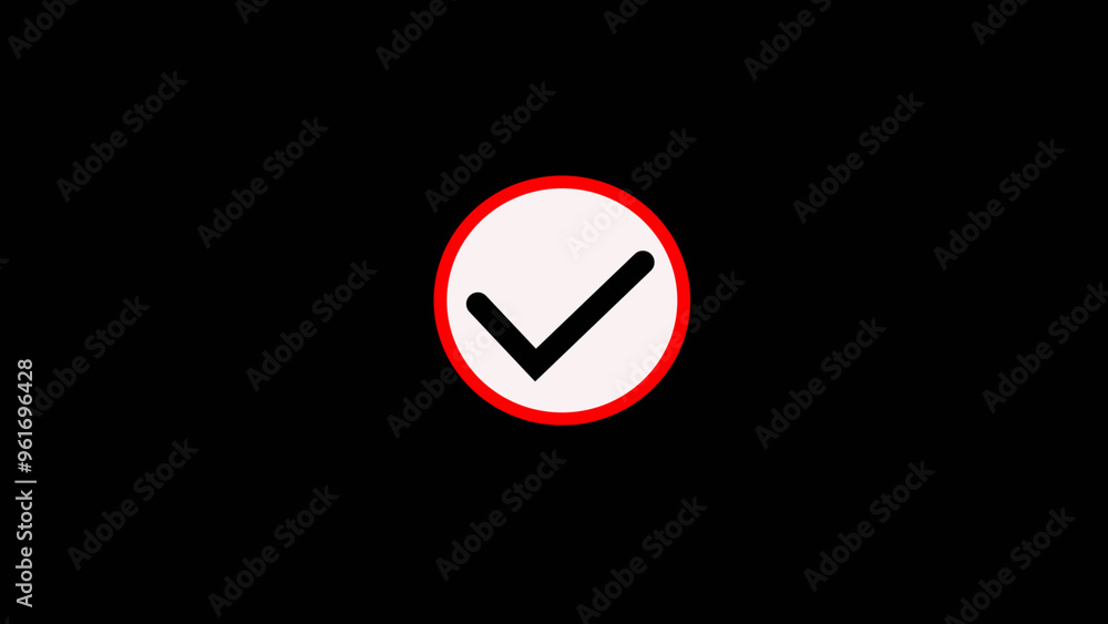 Poster vector illustration of tick icon in black .check mark icon in a circle. check list button icon .tick