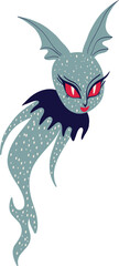 Funny Blue Dragon Monster. Cool illustration in children's cartoon style
