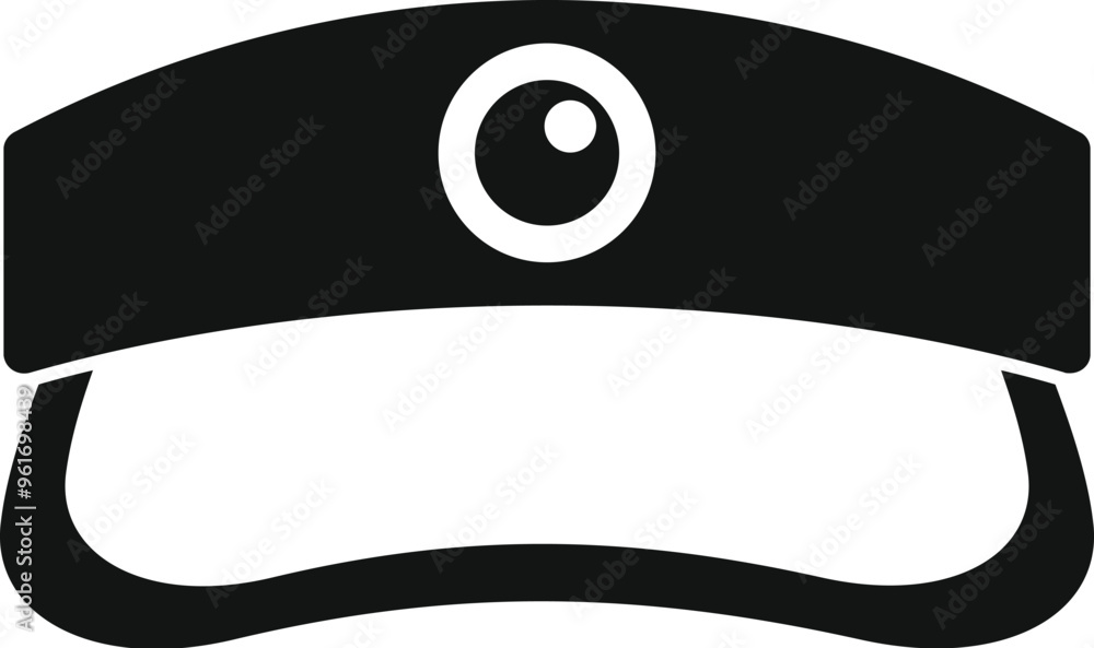Poster policeman cap with camera recording icon in simple style isolated on white background