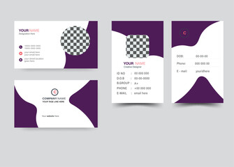 Corporate Id card design template - vector , Abstract professional id card design templates , Office Id card.Double-sided creative business card template, Vector illustration Moder and simple business
