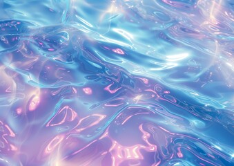 Colorful abstract water surface reflecting light in vibrant hues during twilight hours