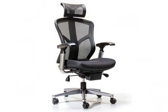 Ergonomic black mesh office chair features adjustable height, providing optimal comfort for varied users, while lumbar